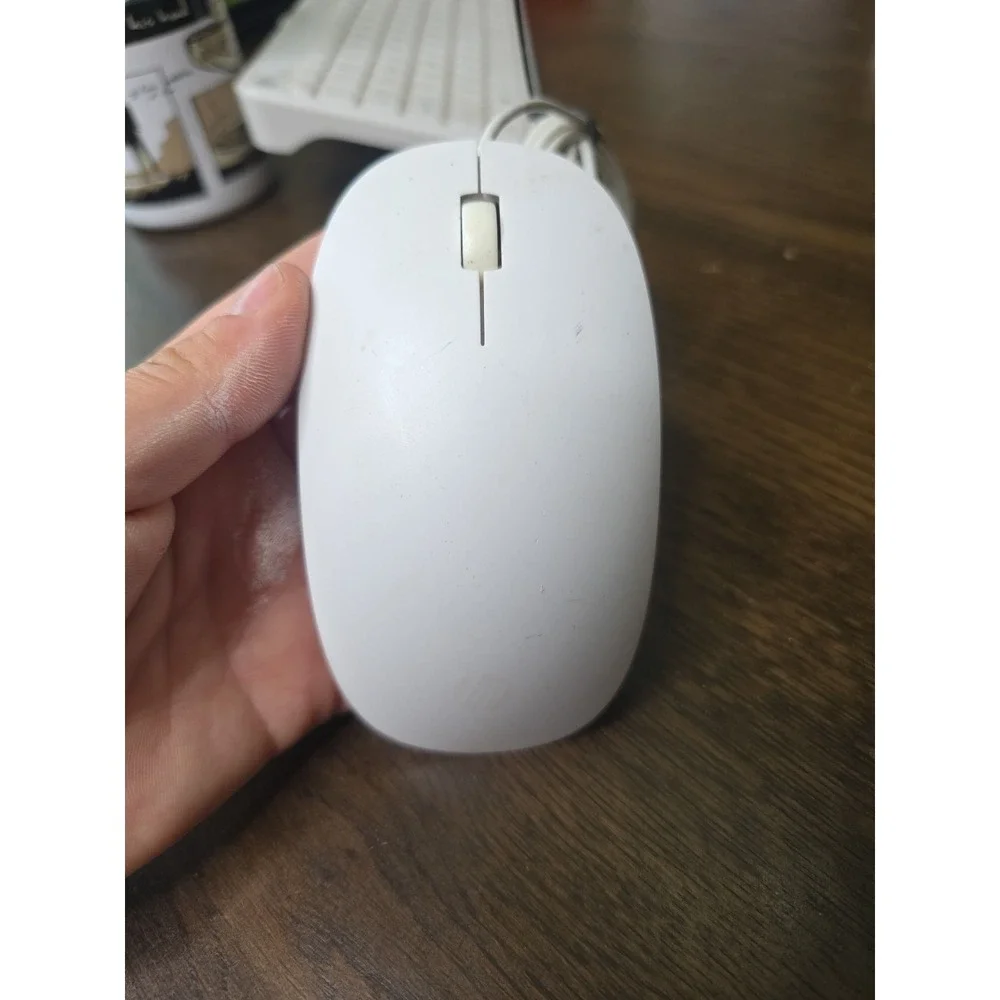 HP‎ White Lifestyle White Wired USB Optical Mouse MODEL TPC-P001M 2 Button F3